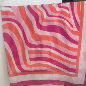 Vibrant Pink and Orange Striped Scarf